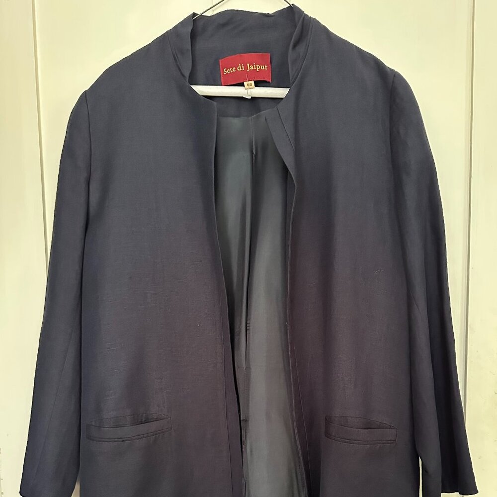 Sete di Jaipur blue long light blazer coat